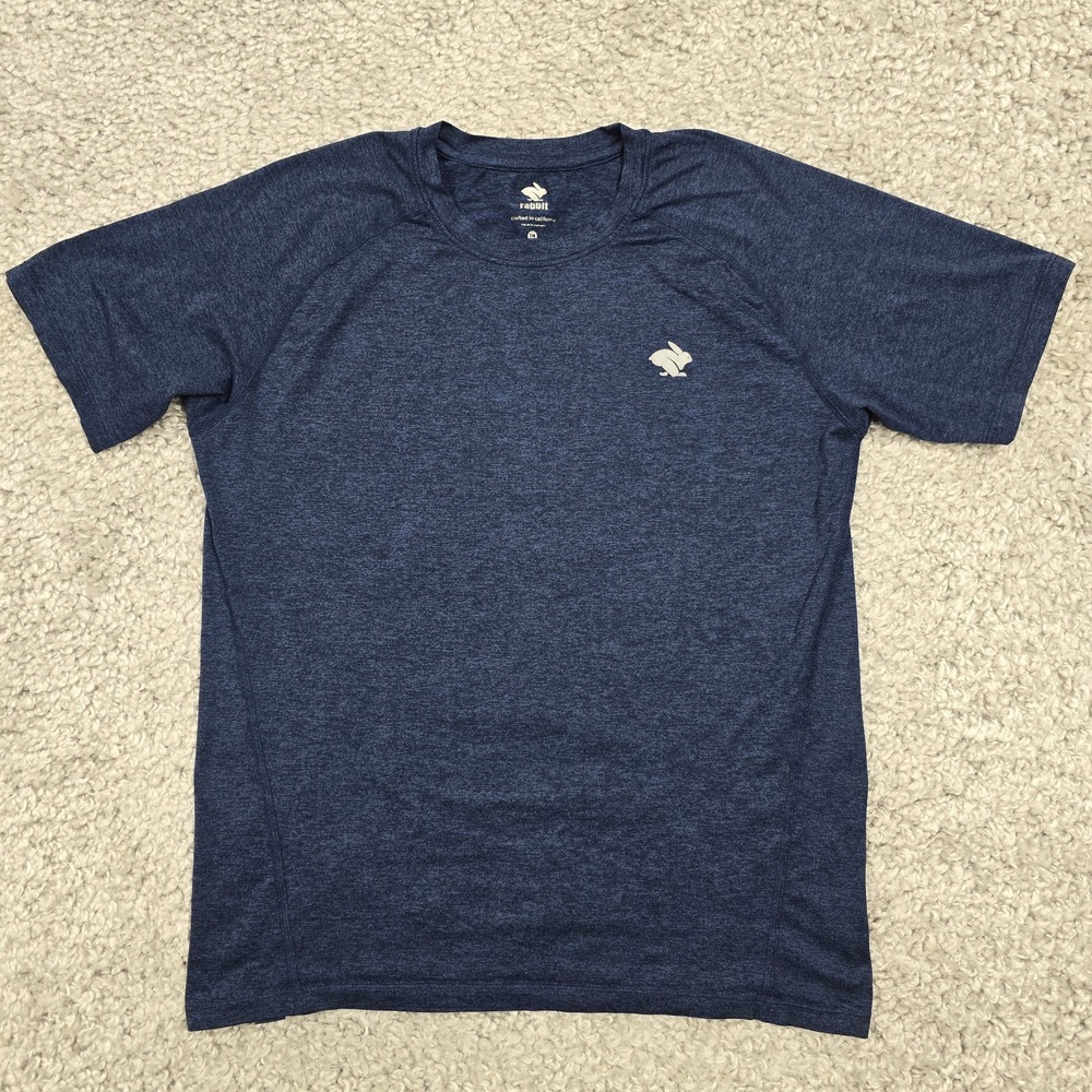 Rabbit Running Shirt Mens Small Blue Short Sleeve Performance Tee Gorpcore